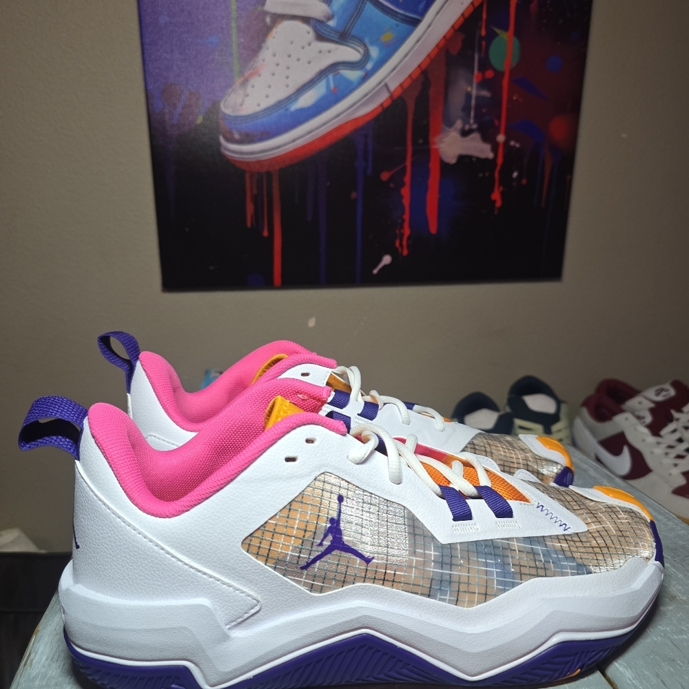 NIKE JORDAN ONE TAKE 4 WHITE - COURT PURPLE - CANYON GOLD Brad New No Box